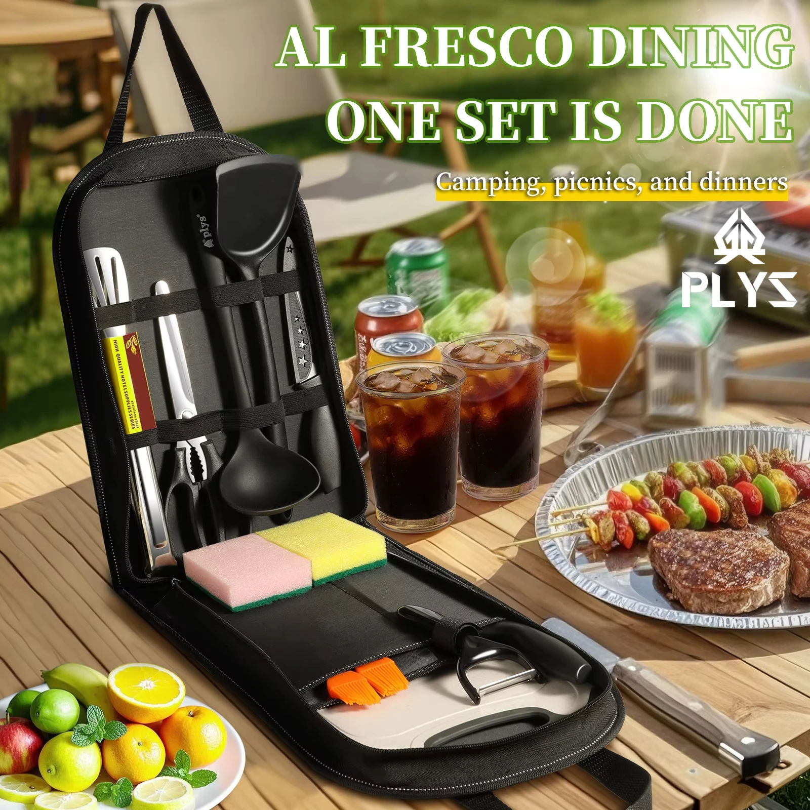 Quechua Camping Cooking Set - Juego de utensilios portátiles para exteriores,
