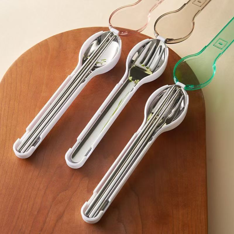 Camping Cooking And Eating - Juego de cubiertos portátil con caja