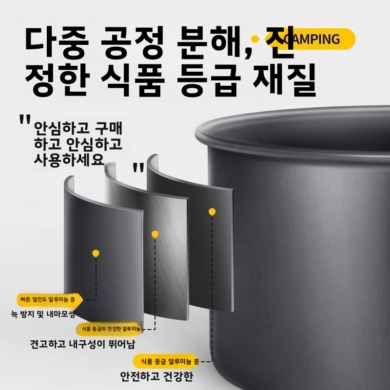 Camping Cooking Set With Kettle - Juego de Utensilios de Cocina para
