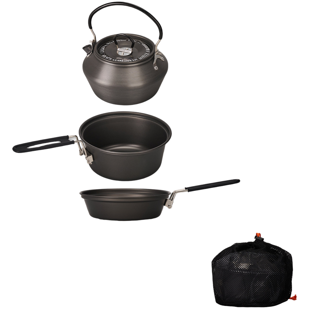 Camping Cooking Set With Kettle - Juego de utensilios de cocina de