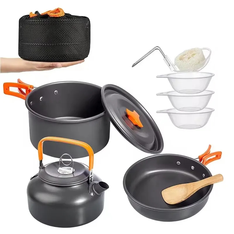 Camping Cooking Set With Kettle - Juego de Camping de Aleación de