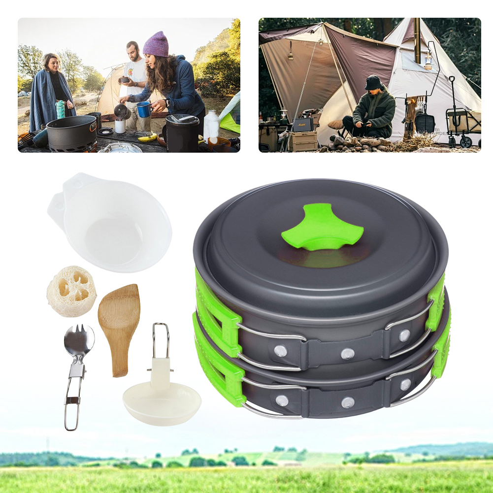 Camping Cooking Equipment Bag - Juego de ollas y sartenes para