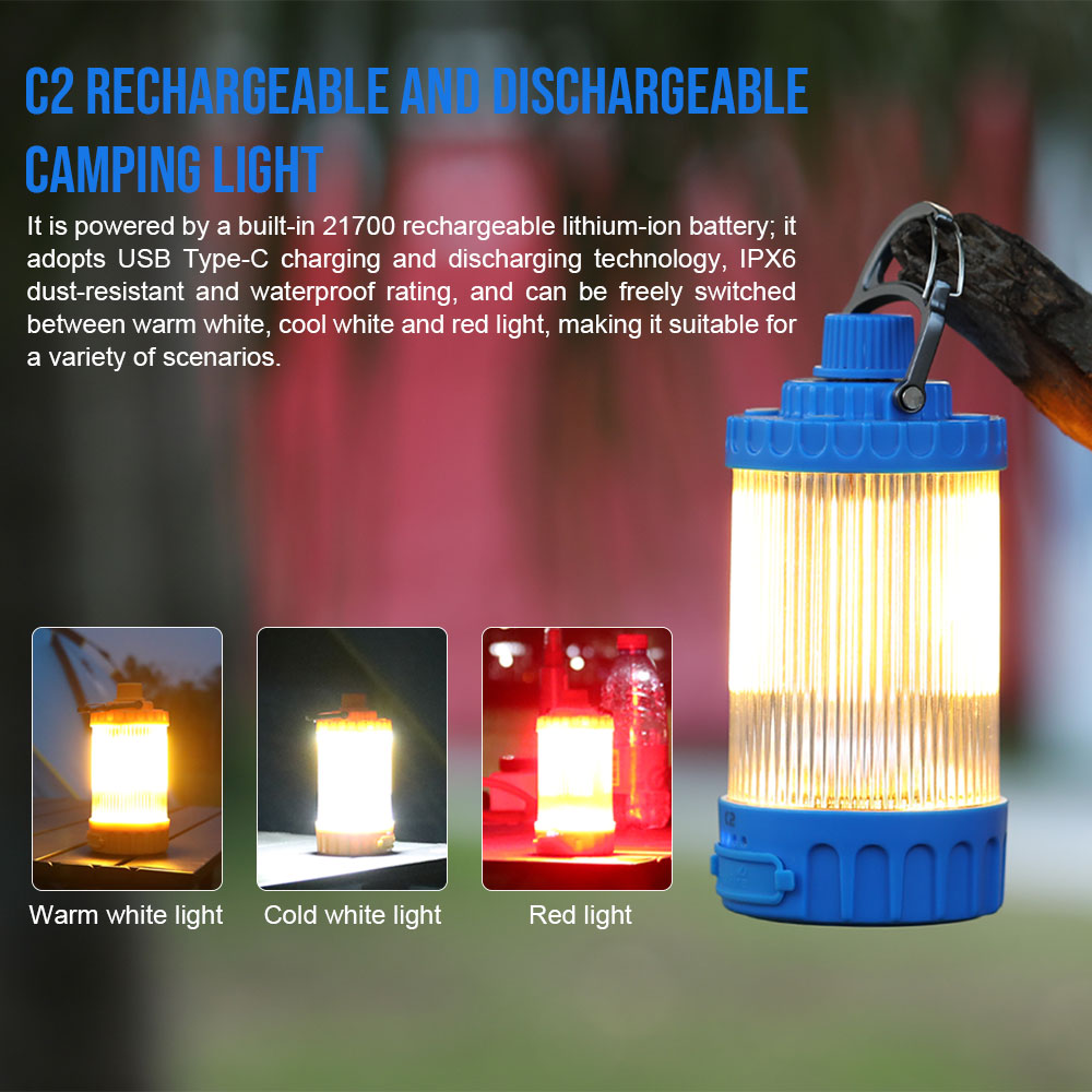 Camping Cooking Tent - Trustfire-luces LED de Camping C2 recargables