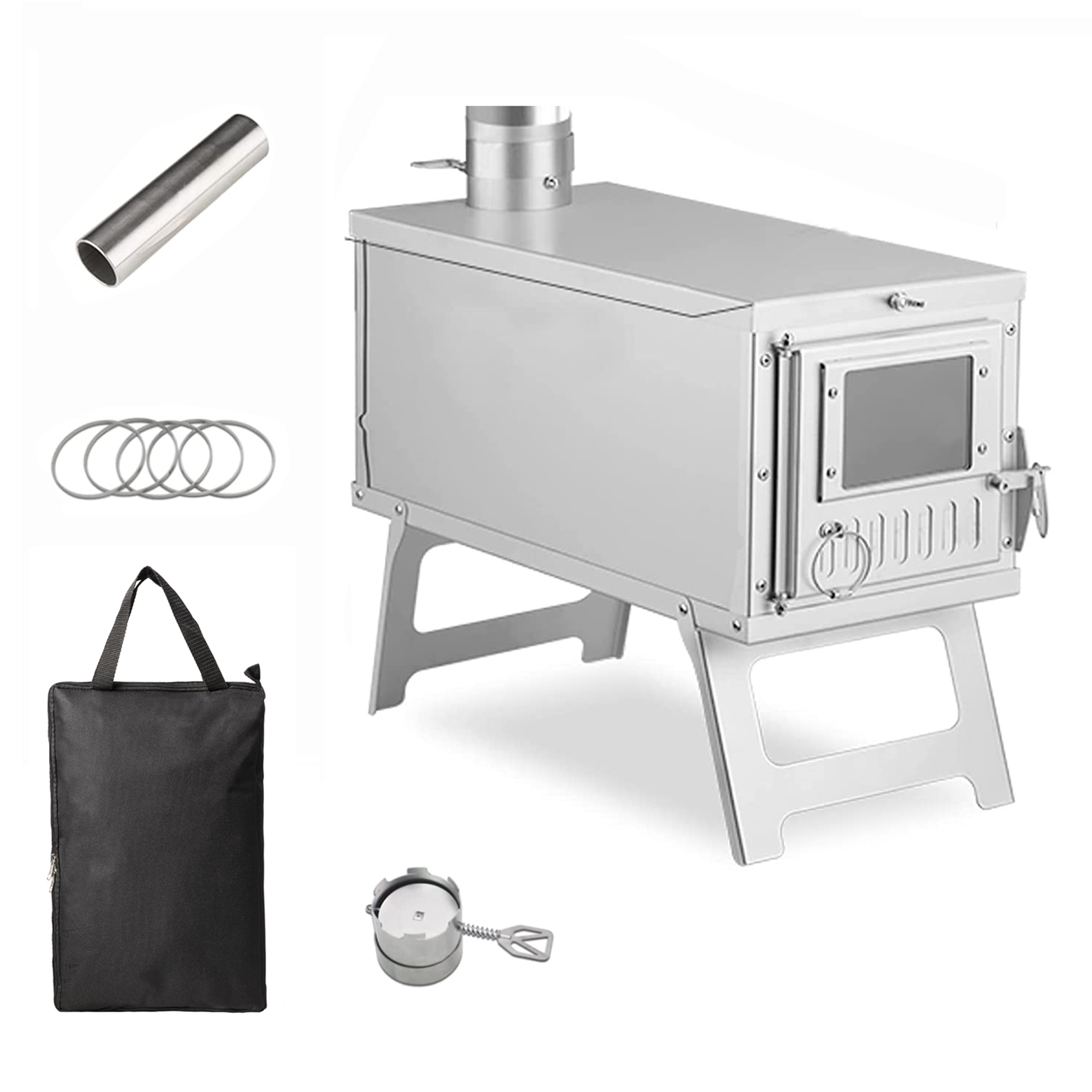 Camping Cooking Tent - Estufa calefactora de leña portátil, estufa