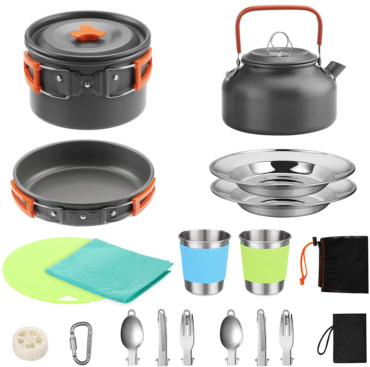 Camping Cooking Set With Kettle - Juego Completo de Cocina para Acampar