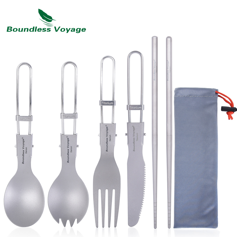 Camping Cooking And Eating - Cubiertos de titanio para acampar, cuchara