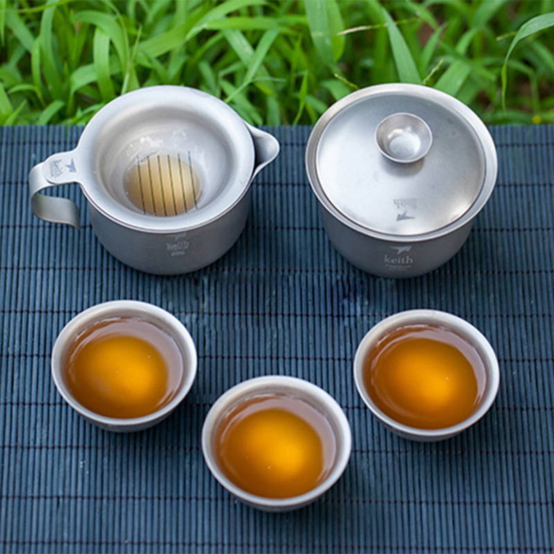 Camping Cooking Set With Kettle - Juego de té de Kung Fu
