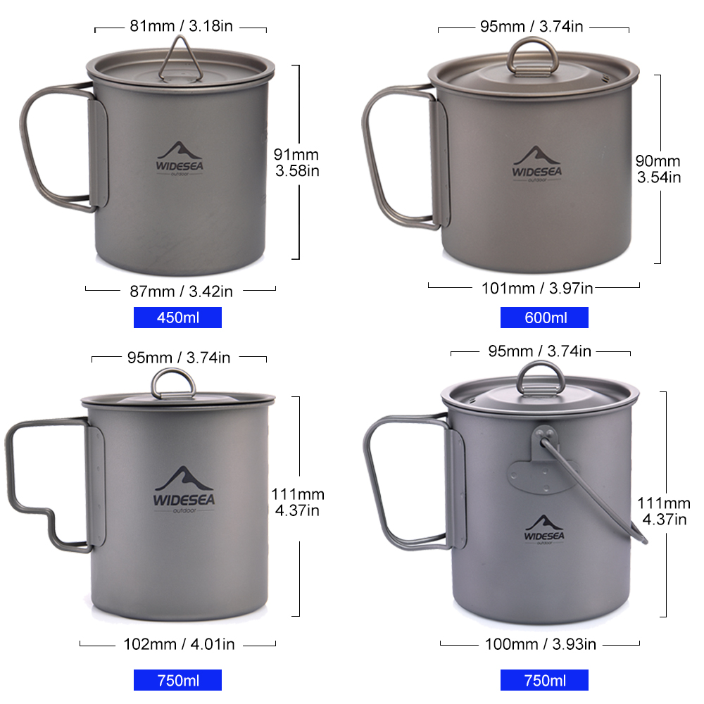 Taza de titanio Widesea para c - Quechua Camping Cooking Set reseña y precio