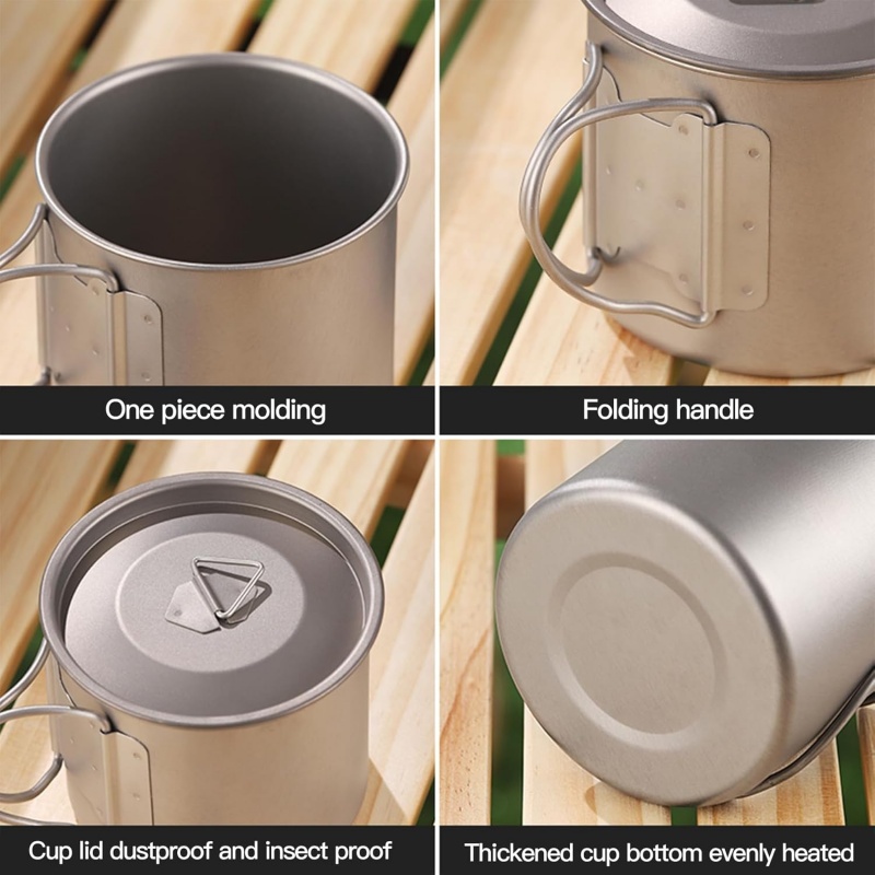 Taza de camping de titanio con - Camping Cooking And Eating reseña y precio