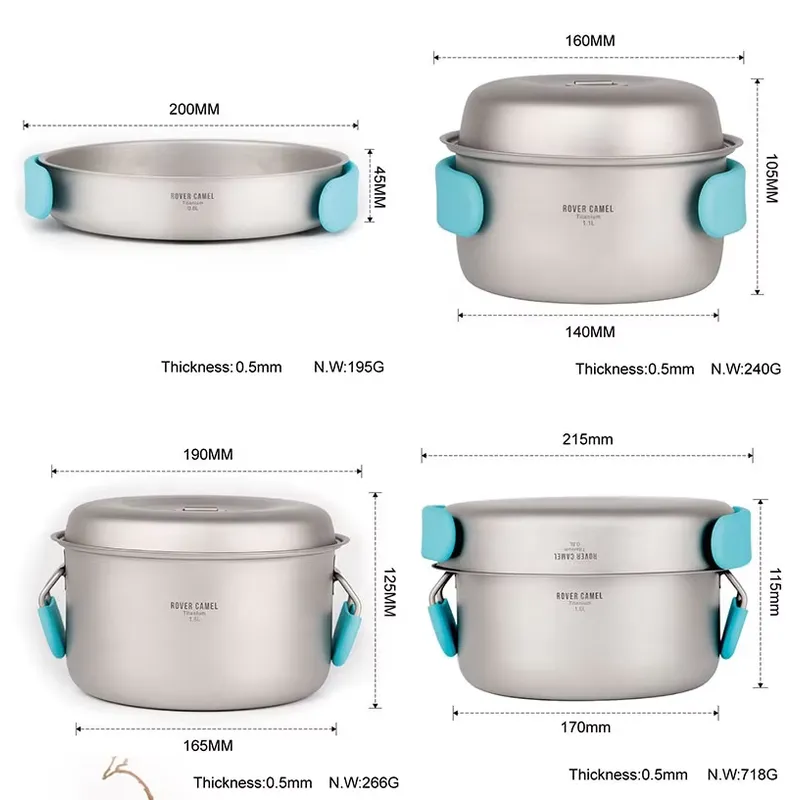 Juego de Ollas de Titanio Puro - Camping Cooking Accessories Set reseña y precio