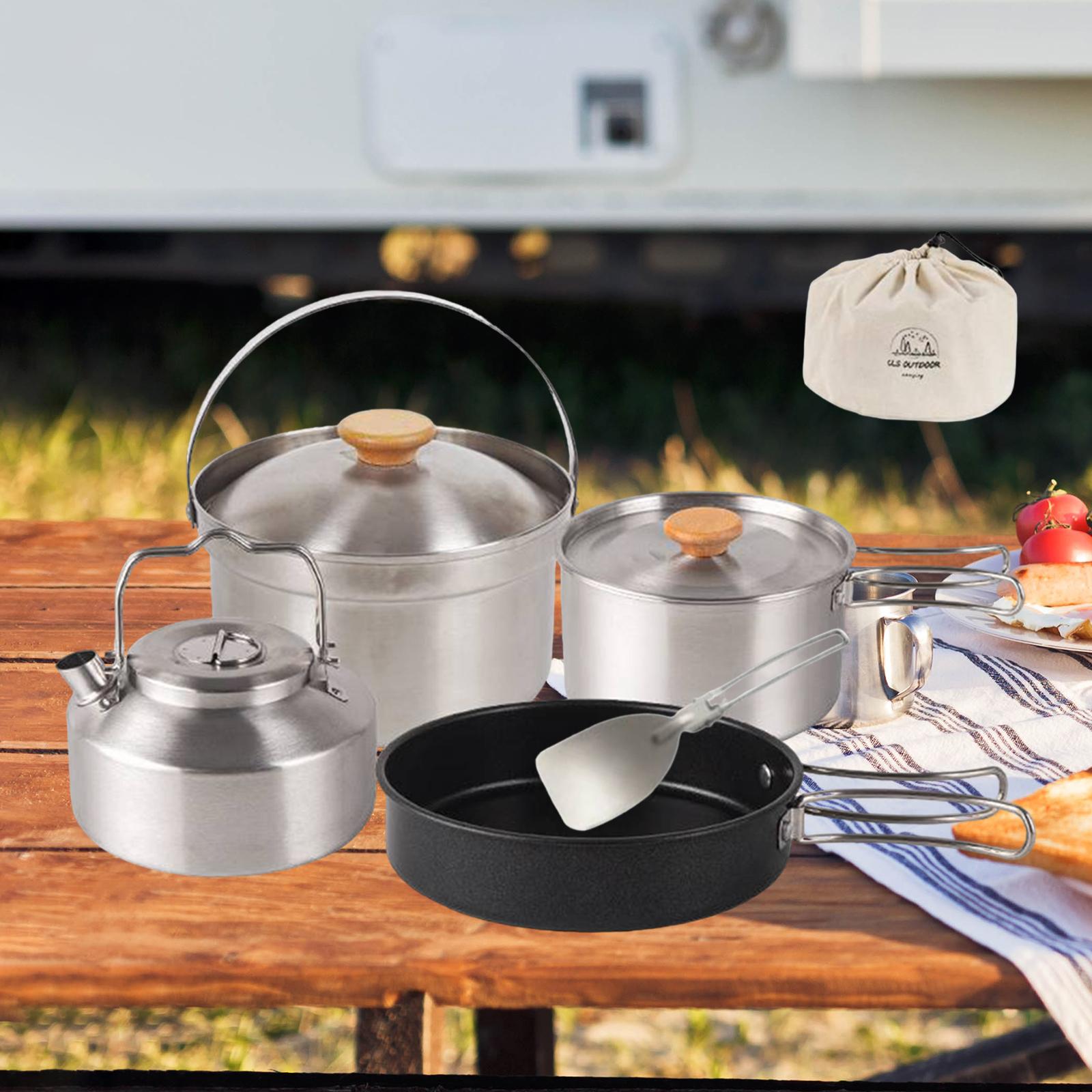 Utensilios de cocina para acam - Camping Cooking Set With Kettle reseña y precio