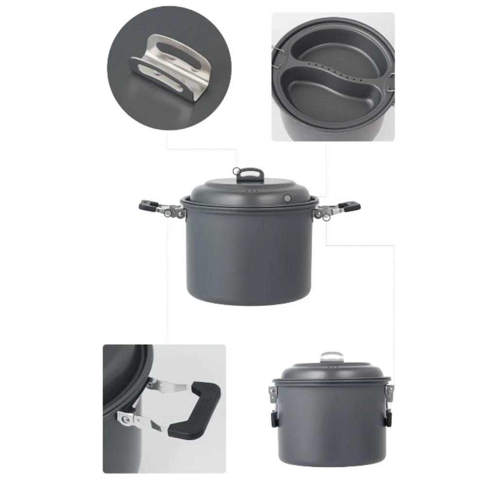 Olla de doble uso para exterio - Camping Cooking Accessories Set reseña y precio