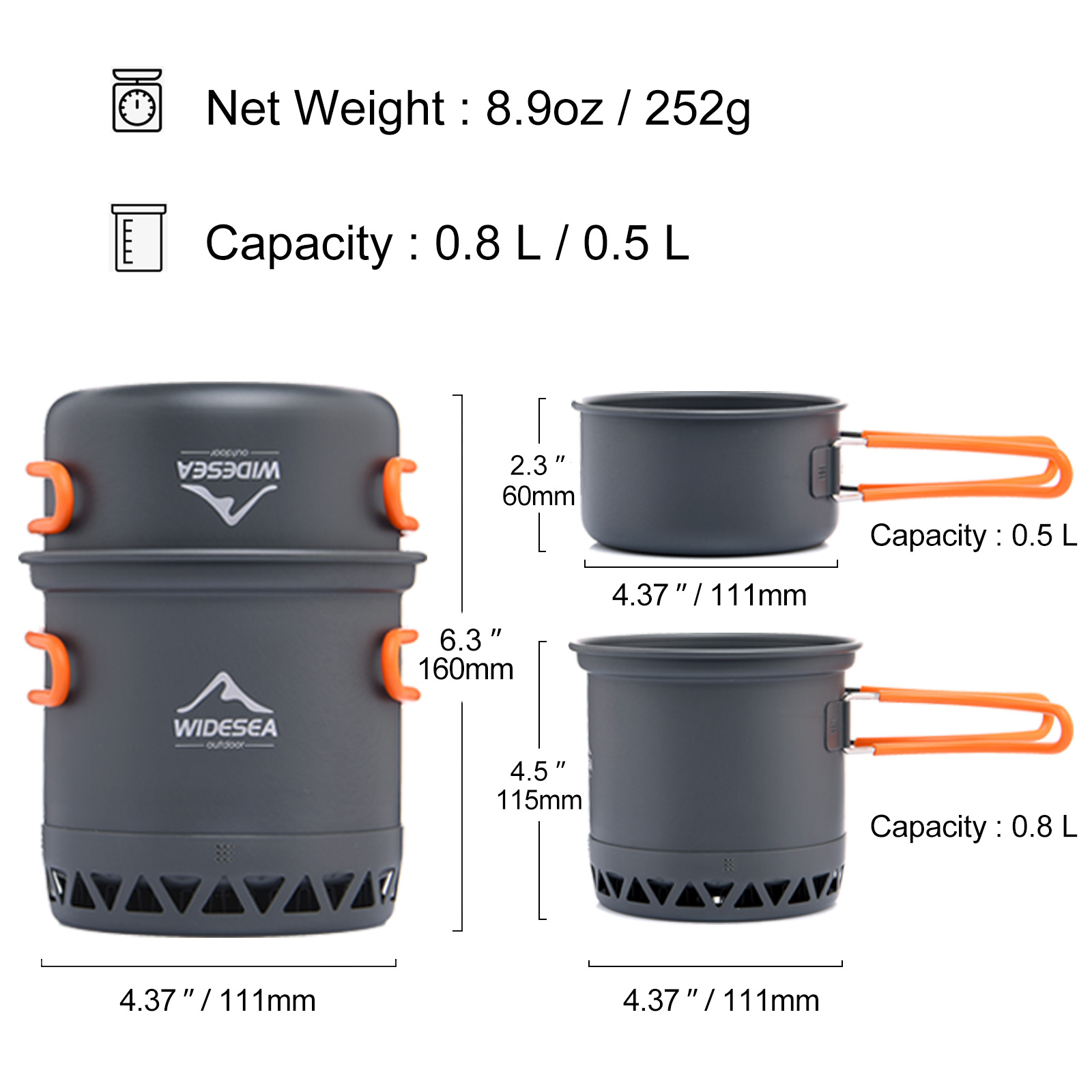 Widesea-olla de Camping de 1,3 - Quechua Camping Cooking Set reseña y precio