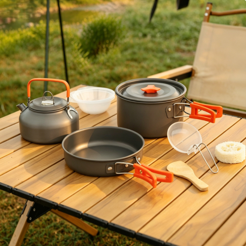 Juego de Camping de Aleación d - Camping Cooking Set With Kettle reseña y precio