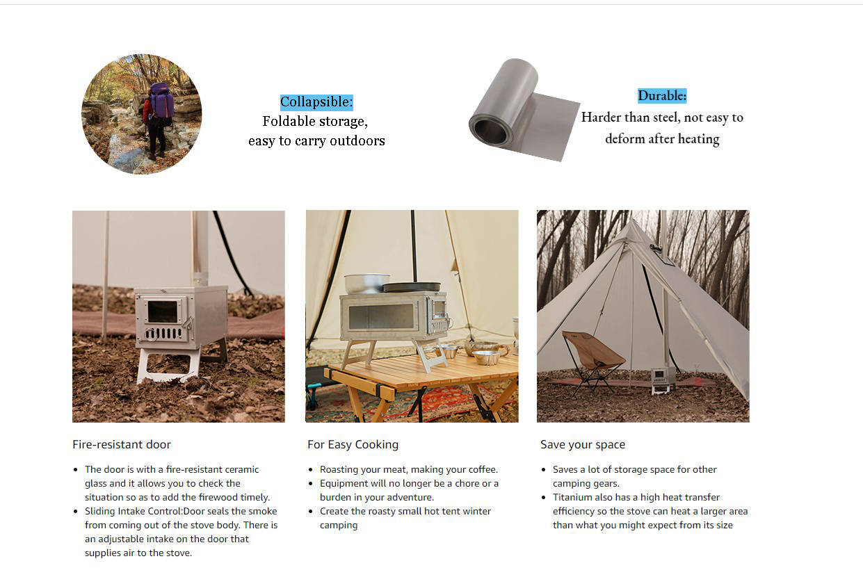 Estufa calefactora de leña por - Camping Cooking Tent reseña y precio
