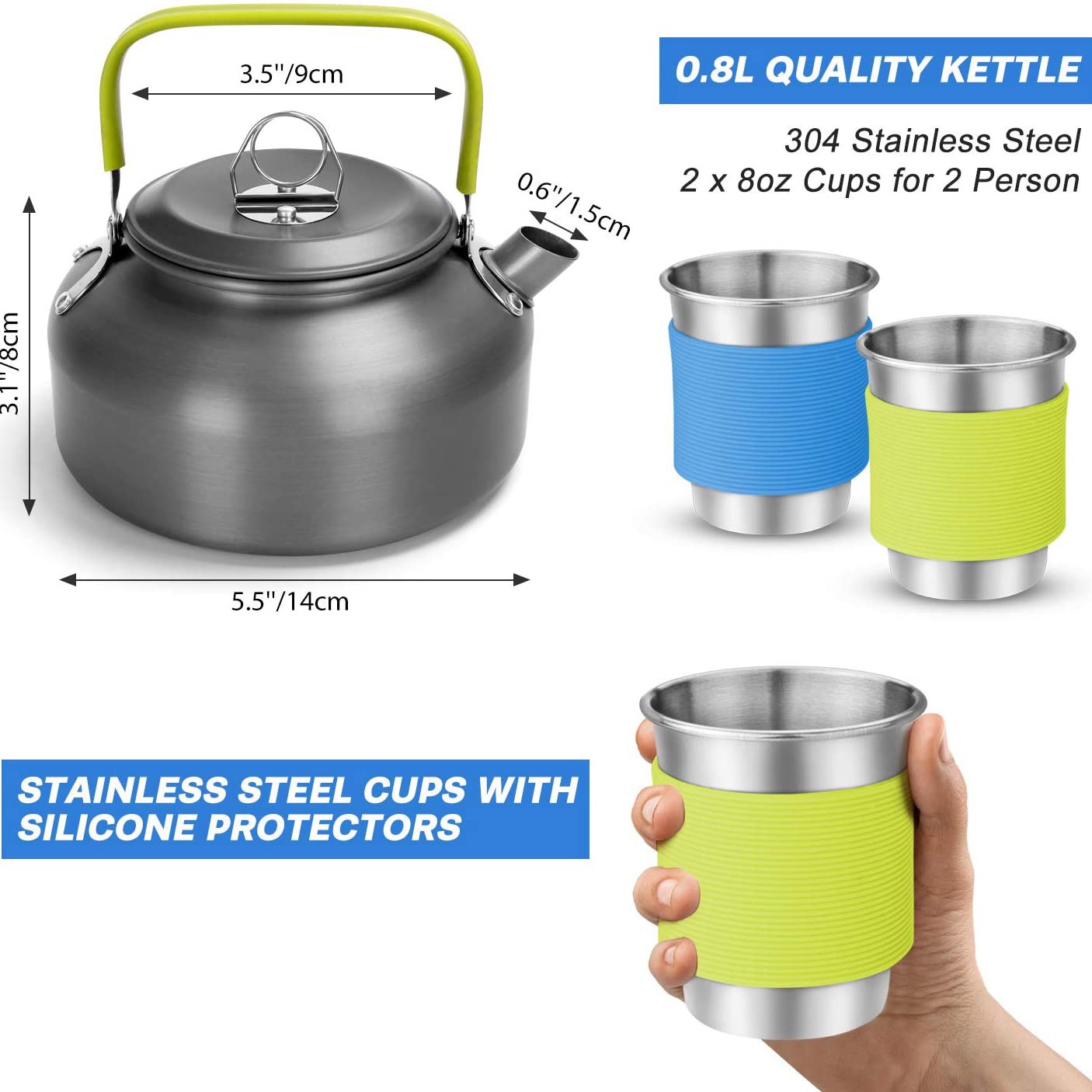 Juego Completo de Cocina para  - Camping Cooking Set With Kettle reseña y precio
