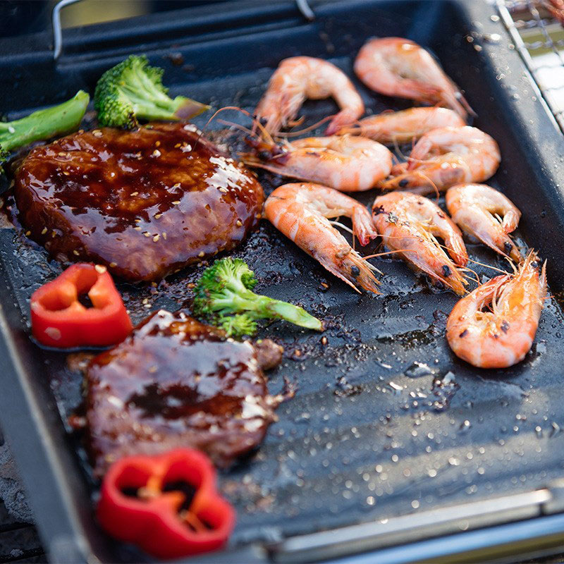 Sartén cuadrada gruesa para ex - Camping Cooking Tray reseña y precio