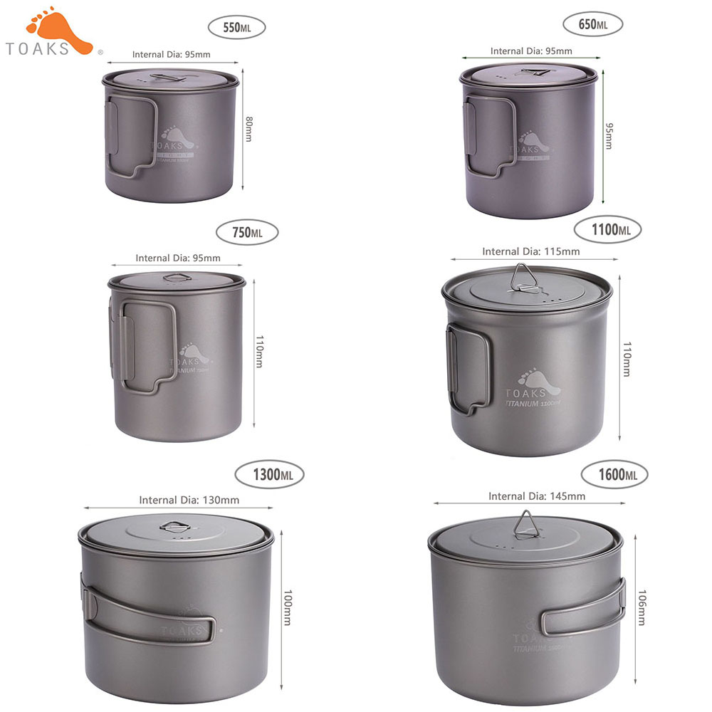 TOAKS-Olla de titanio 3 en 1 p - Camping Cooking Utilities reseña y precio