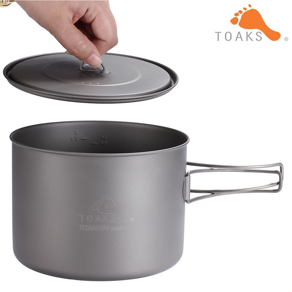 TOAKS-Olla de titanio 3 en 1 p - Camping Cooking Utilities reseña y precio