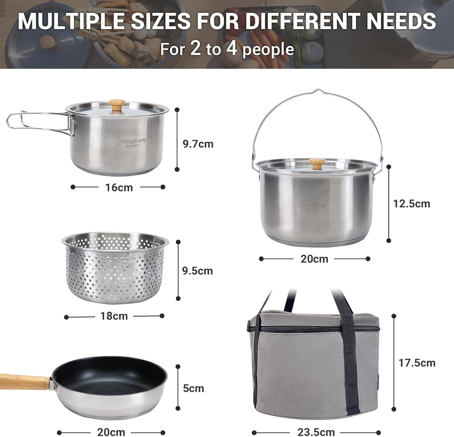 Juego de Utensilios de Cocina  - Camping Cooking Set With Kettle reseña y precio