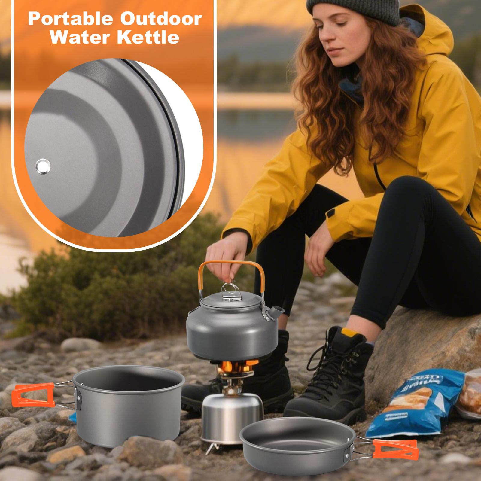 Utensilios de cocina para acam - Camping Cooking Set With Kettle reseña y precio