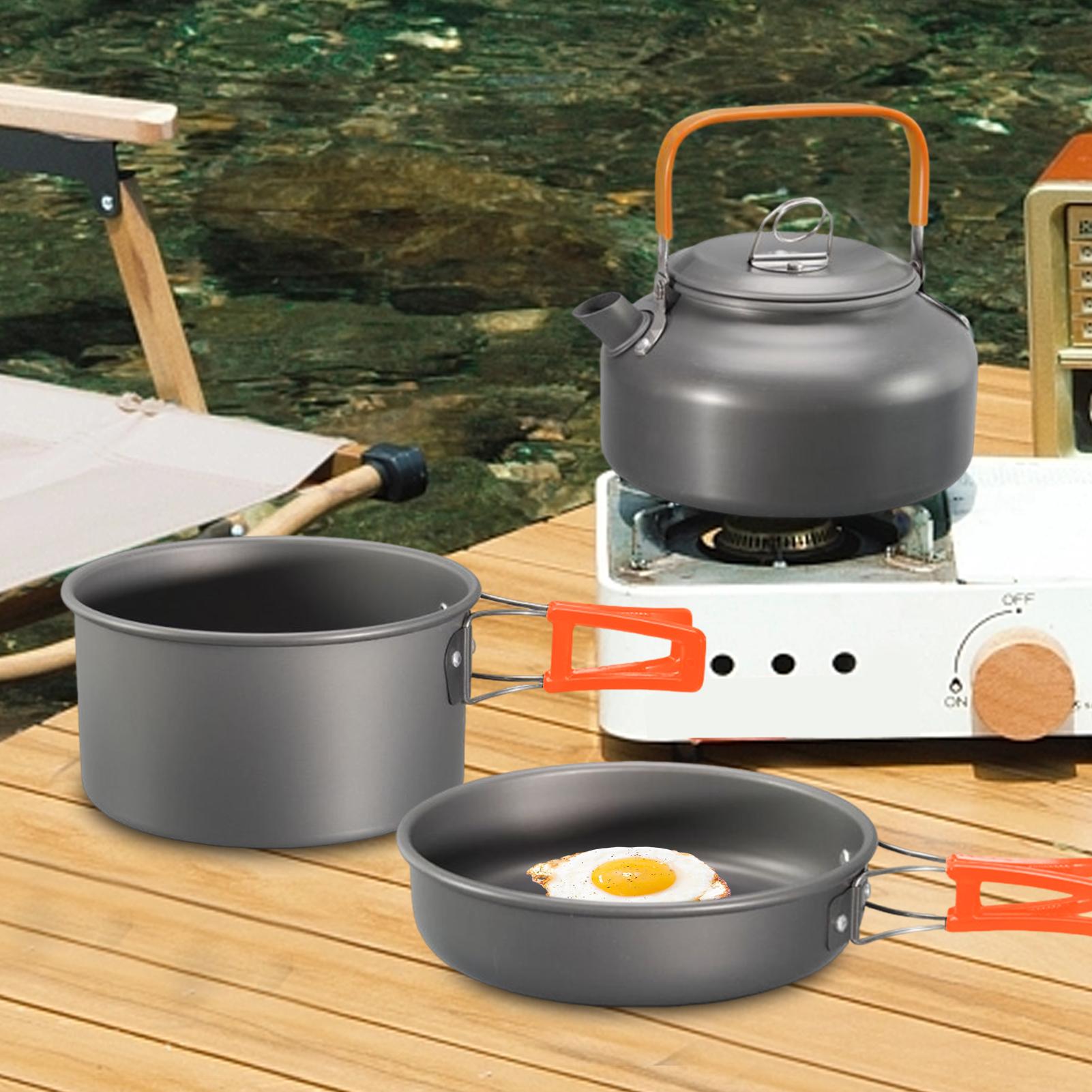 Utensilios de cocina para acam - Camping Cooking Set With Kettle reseña y precio