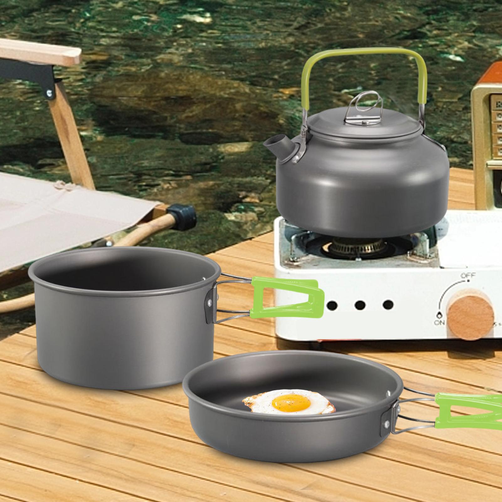 Utensilios de cocina para acam - Camping Cooking Set With Kettle reseña y precio