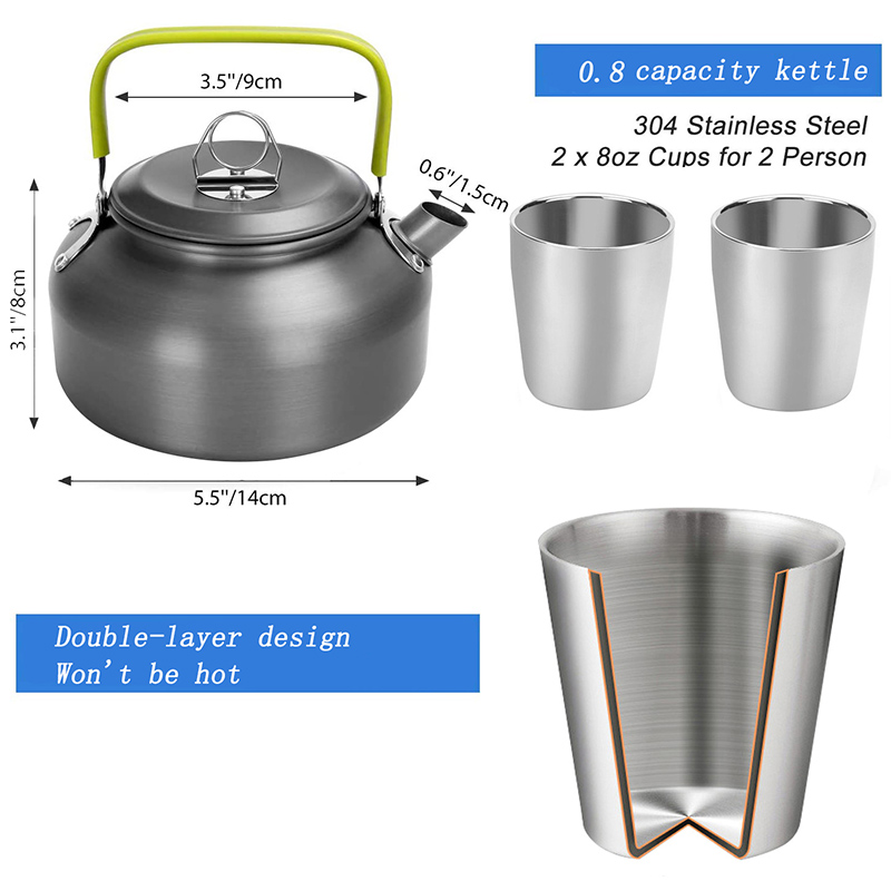 Juego de utensilios de cocina  - Camping Cooking Set With Kettle reseña y precio