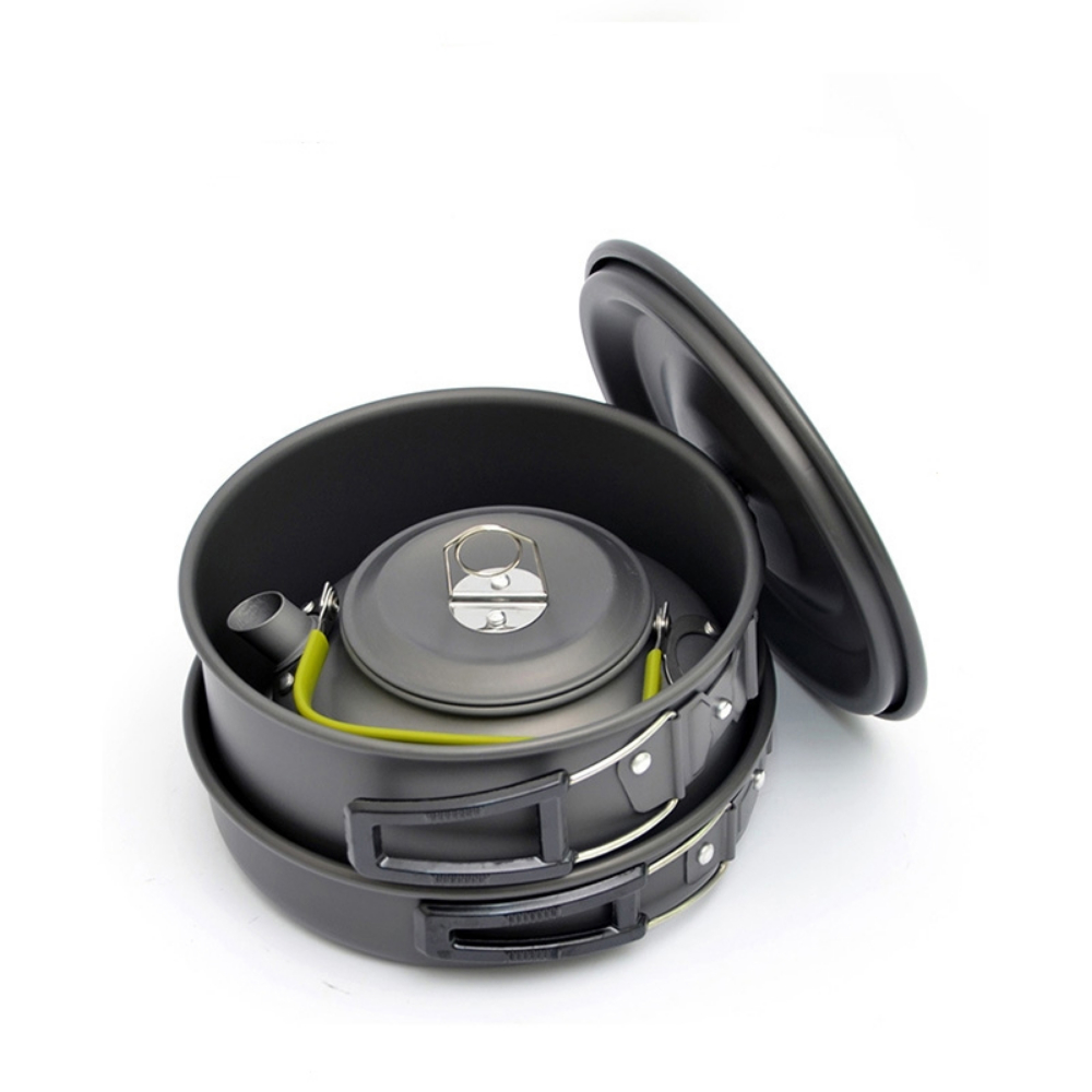 Juego de ollas plegables de al - Camping Cooking Equipment Bag reseña y precio